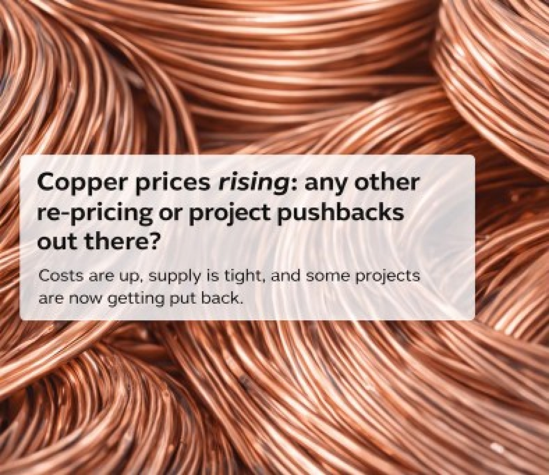 Rising copper prices: a growing challenge for construction projects